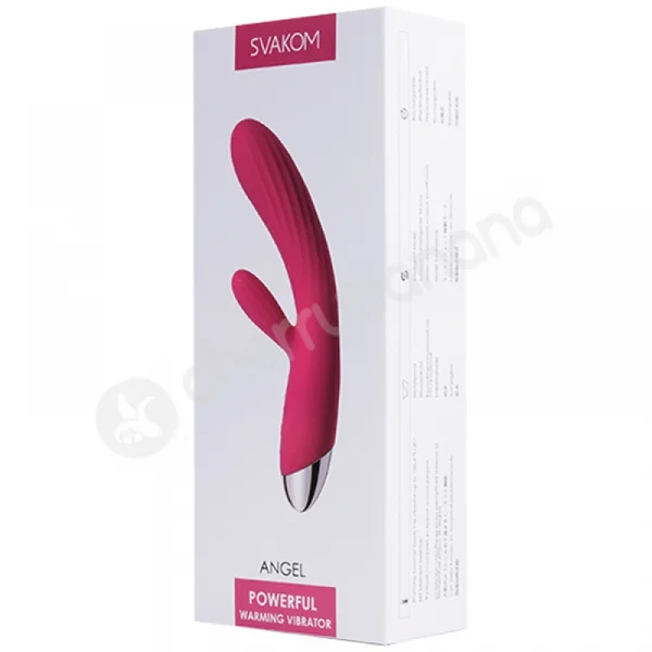 Svakom Angel Pink Heating Ribbed Rabbit Dual Stimulation Vibrator