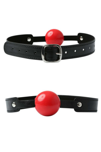 Sex & Mischief Rubber 1.5" Ball Gag with Leather-Look Strap