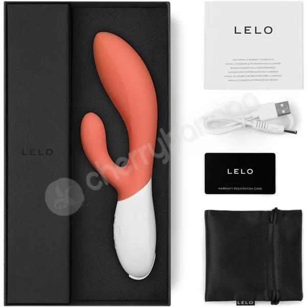 Lelo Ina 3 Coral 10 Function Powerful Rabbit Vibrator