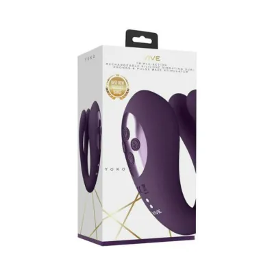 Luxury Vibrators Vive Yoko Rechargeable Triple Action Silicone Vibrator Dual Prongs With Clitoral Pulse Wave Purple