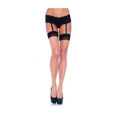 2 Tone Stockings Queen Size Nude Black