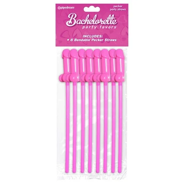 Bachelorette Party Favours Bendable Pecker Straws (8 pack)