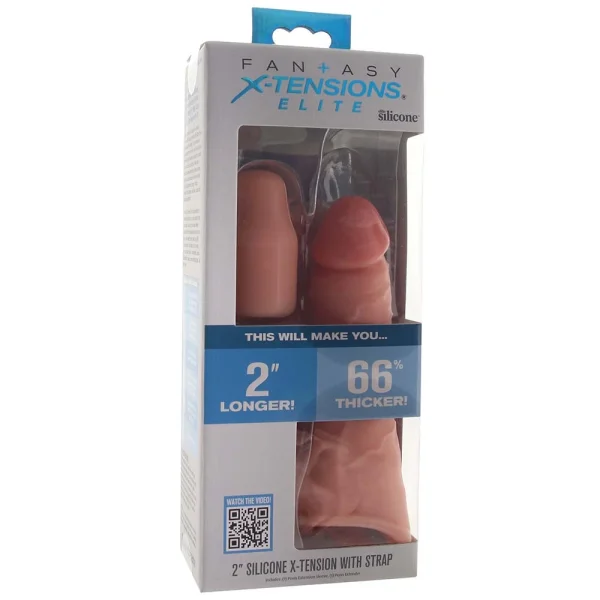 Fantasy X-tensions Elite Silicone 7" Penis Extension With 1" Removable Extender  - Vanilla