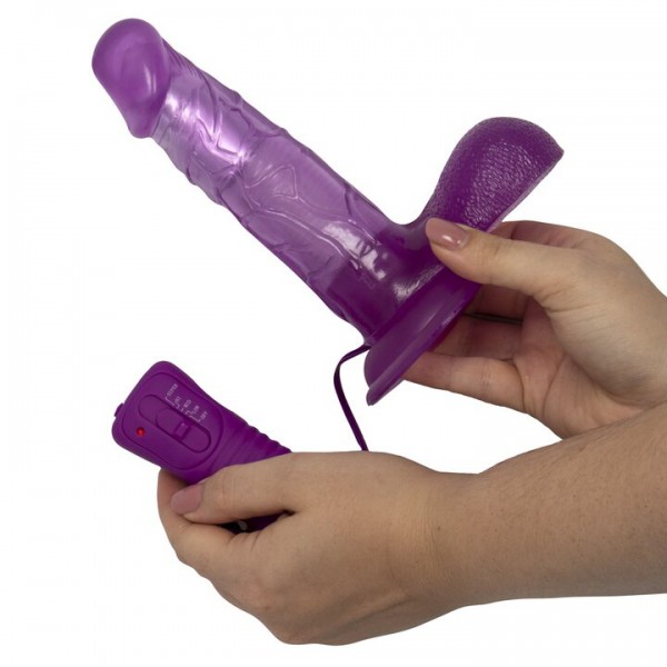 Pleasure Me Purple Jelly Suction Dildo - 6 Inch