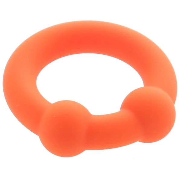 Alpha Liquid Silicone Dual Ball Cock Ring By CalExotics - Orange