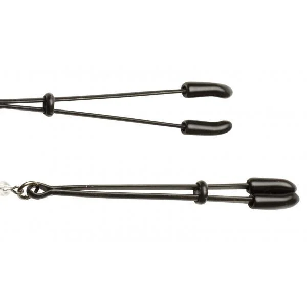 Black Beaded Nipple Clamps With Tweezer Tip Black