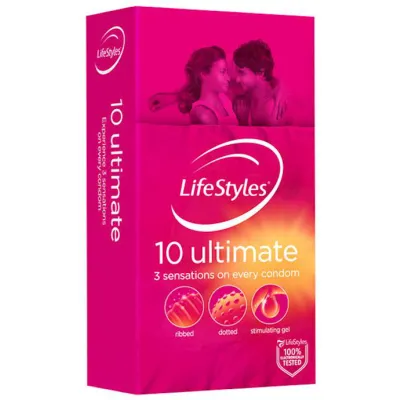 Lifestyles Ultimate 10s Condoms Hot Pink