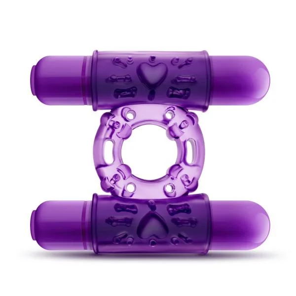 Double Play Dual Vibrating Cock Ring Purple — image 5 of 8