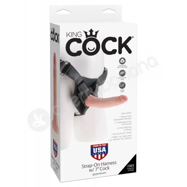 King Cock Flesh Strap-on Harness With 7'' Cock