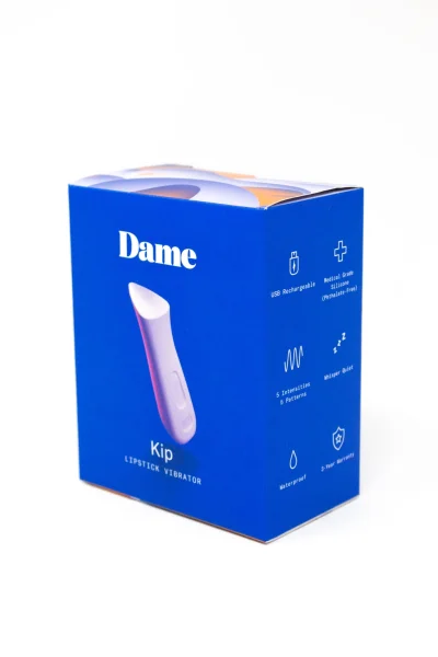 KIP Silicone Rechargeable Waterproof Lipstick Vibrator by Dame - Lavender