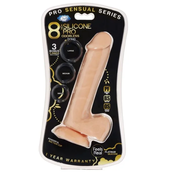 Cloud 9 Pro Sensual Premium Silicone 8 Inch Suction Cup Dildo - Vanilla