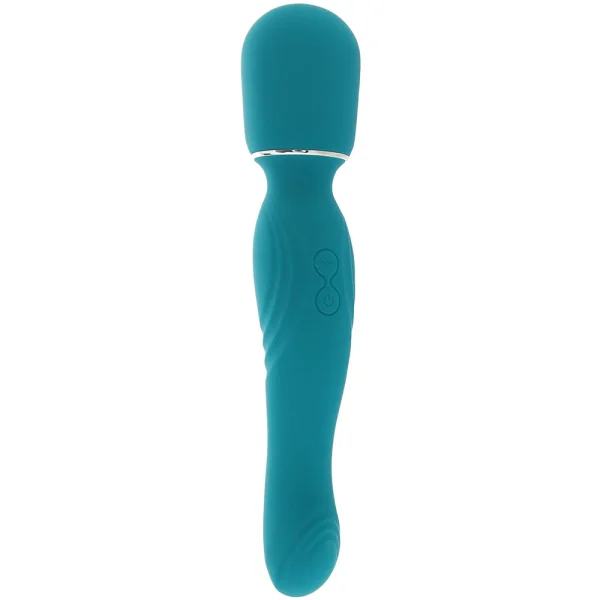 Gender X Double the Fun Rechargeable Waterproof Double Ended Silicone Wand Vibrator - Teal