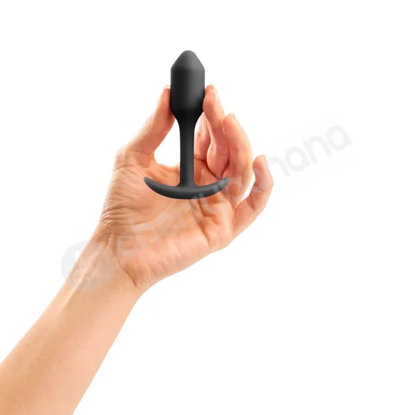 B-vibe Snug Plug 1 Black Silicone Weighted Small Butt Plug