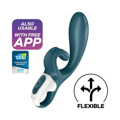 Hug Me Rabbit Vibrator Grey blue