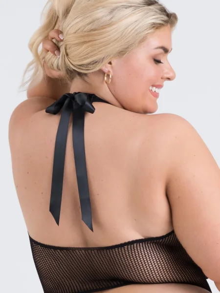 Lovehoney Plus Size Black Open-Back Fishnet Crotchless Bodystocking