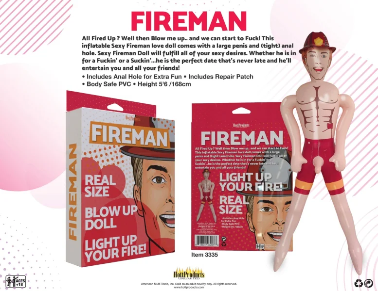 Mouth Gags - Fireman - Inflatable Party Doll