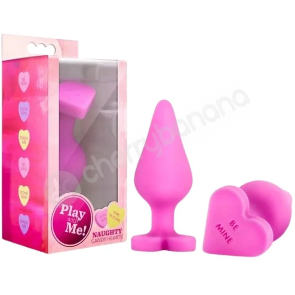 Play With Me Naughty Candy Heart "Be Mine" 3.25" Butt Plug