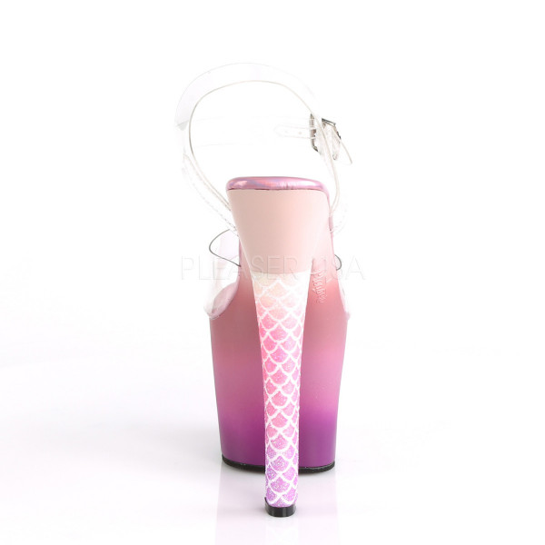 7 inches Heel, 3 1/4 inches Ombre PF Ankle Strap Sandal w/ Mermaid Scale — image 4 of 8