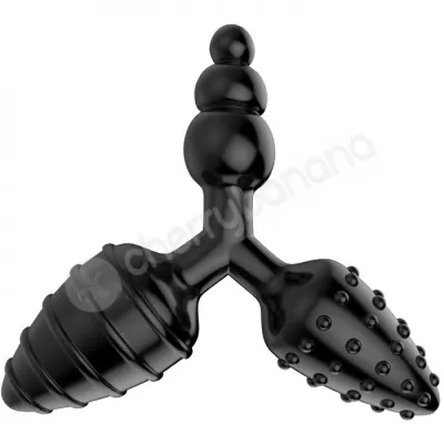 The 9 s Triad 3 Way Black Textured Butt Plug