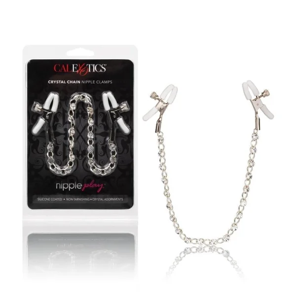 CalExotics Nipple Play Nipple Clamps with Crystal Chain