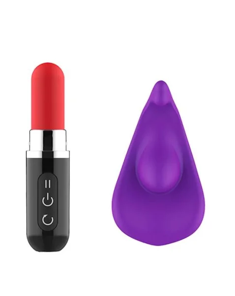 Abby Lipstick Remote Control Wearable Vibrator - Purple