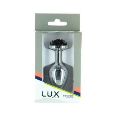 Lux Active Rose Metal Butt Plug 3 5 In Black