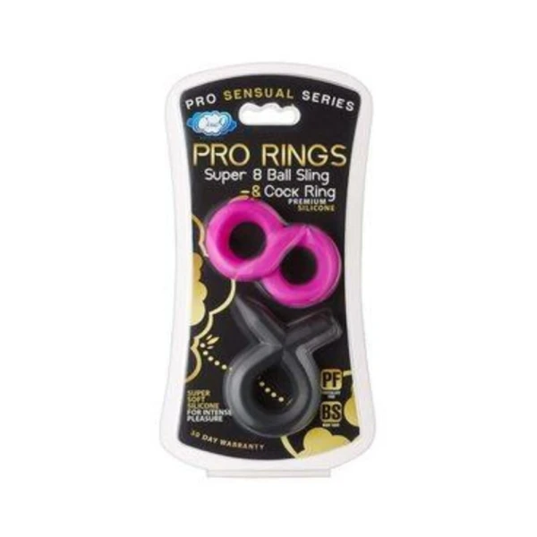 Extreme Bondage Gear: Pro Sensual Silicone Super 8 Ring & Tie Sling 2 Pack