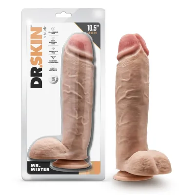 Dr Skin Mr Mister 10 5 Inch Dildo With Balls Beige