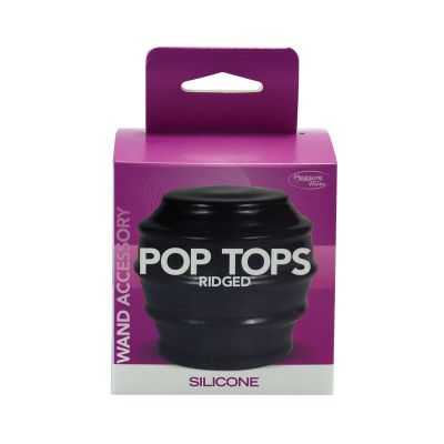 Pleasure Works Pop Top Wand Attachment Ridged Black