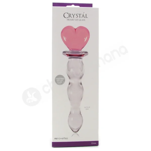 Crystal Heart Of Glass Pink/Clear Glass Dildo