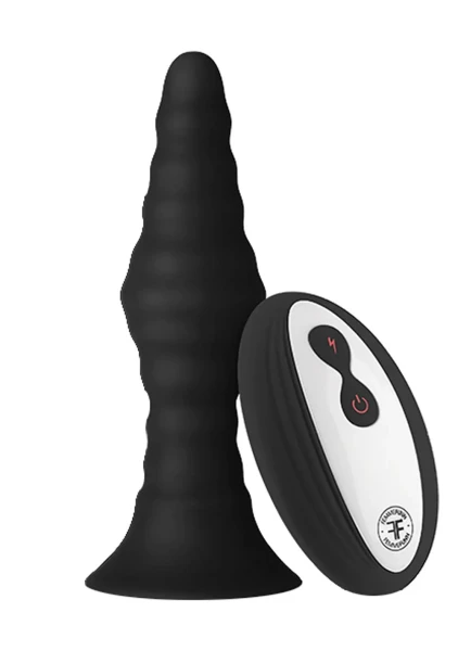 Forto Vibrating Ribbed Butt Plug with Remote — image 6 of 6