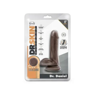 Dr Skin Dr Daniel Dildo With Suction Cup Silicone 6 In Chocolate