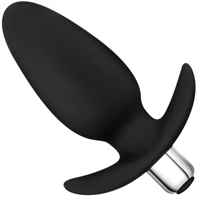 Luxe Little Thumper Silicone Vibrating Butt Plug by Blush Novelties Black