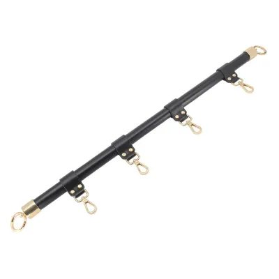 Love in Leather Black Gold Bar Shackle