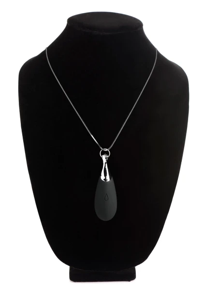 Charmed 10X Vibrating Silicone Rechargeable Teardrop Necklace