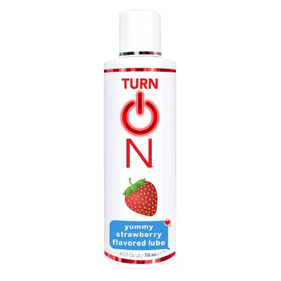 Turn on Yummy Strawberry Flavored Lube 4 Fl Oz