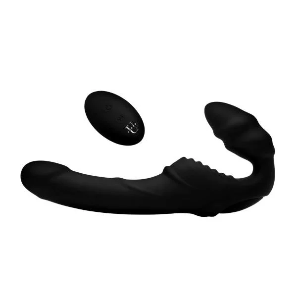 Pro Slim Rider Strapless Strap On With Remote Control Black