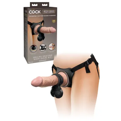 Pipedream 8 King Cock Elite Deluxe Silicone Body Dock Kit