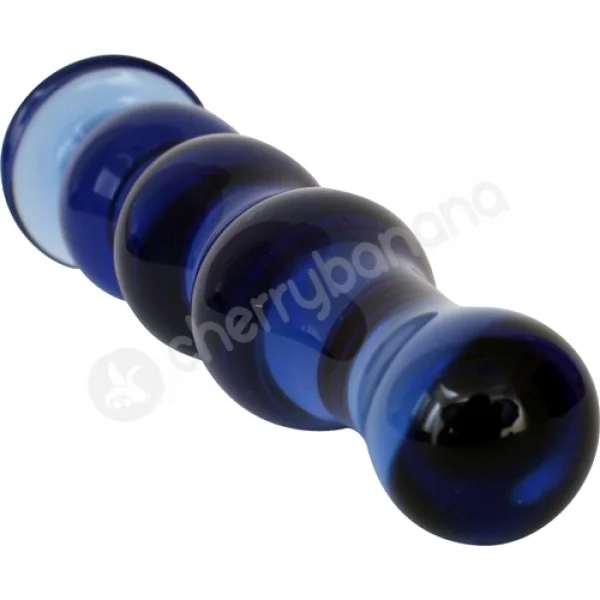 Crystal Ripples Blue Rippled Butt Plug