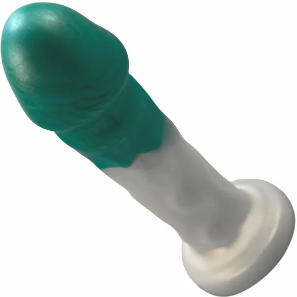 Splendid Dual-Density Silicone Dildo By Uberrime - Medium, Pearl & Aqua