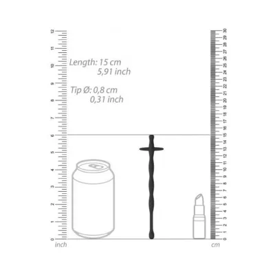 Ouch Urethral Sounding Silicone Cock Pin Black 8 Mm