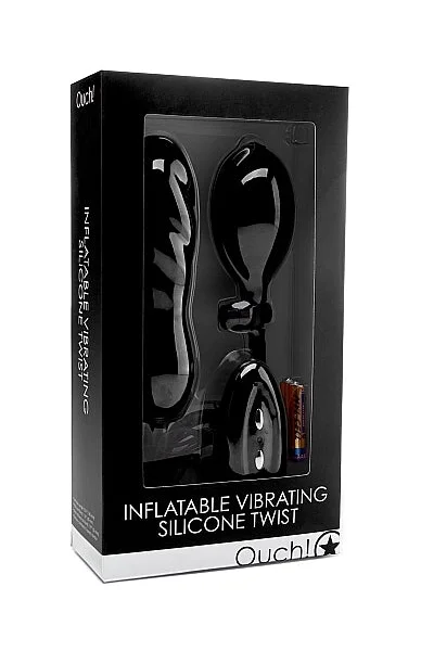 Inflatable Vibrating Silicone Twist - Black