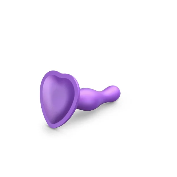 Strap-on-Me Hybrid Collection Curvy Silicone Suction Cup Dildo - L Metallic Purple