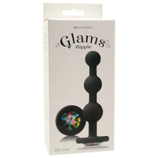 Glams Black Ripple Anal Plug Rainbow Gem