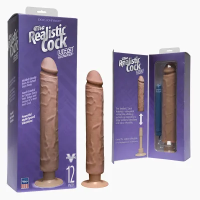 Realistic Cock Vib 12 inch with out Balls Brown