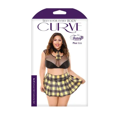 As if School Girl Costume Set Black Yellow 3x4x