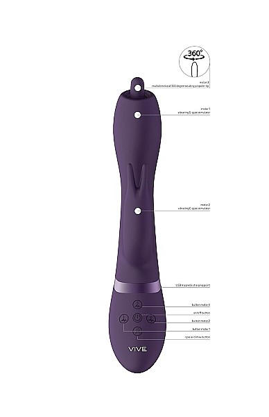 Vive Nilo Purple 22 cm USB Rechargeable Rabbit Vibrator with Swirling Tip