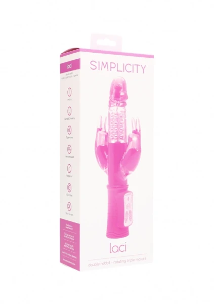 LACI double rabbit - rotating triple motors - Pink
