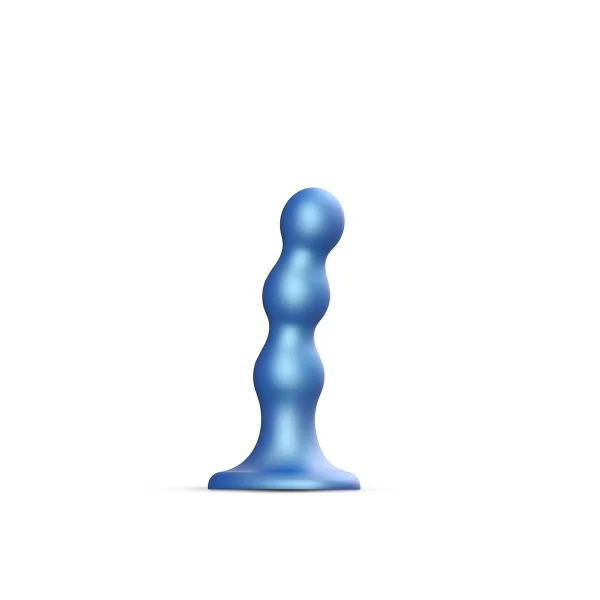 Strap-on-Me Hybrid Collection Ballsy Silicone Suction Cup Dildo - S Metallic Blue