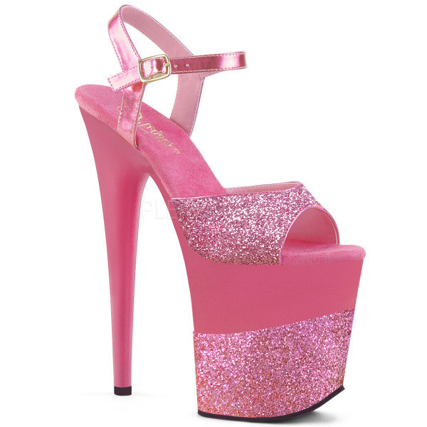 8 inches Heel, 4 inches PF Ankle Strap Sandal w/ Glitter Wrapped PF — image 9 of 16